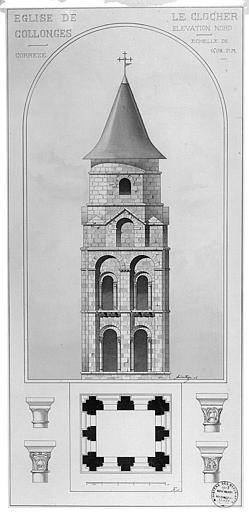 Clocher : Elévation nord