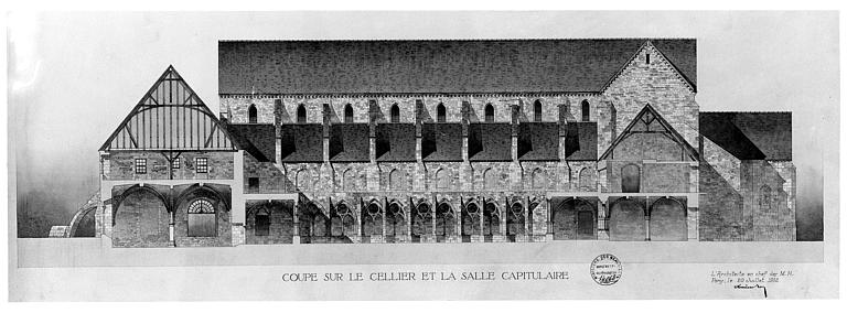 Cellier et salle capitulaire : Coupe