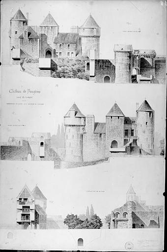 Entrée du château : Elévations et coupes