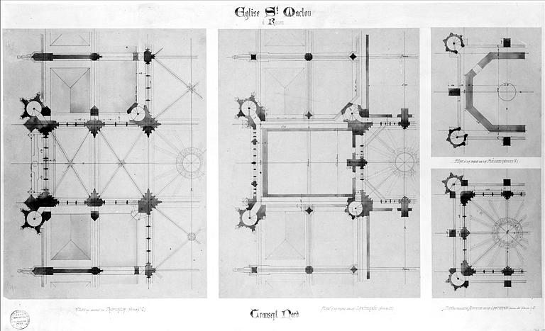 Concours d'ACMH : Plan du triforium à différents niveaux