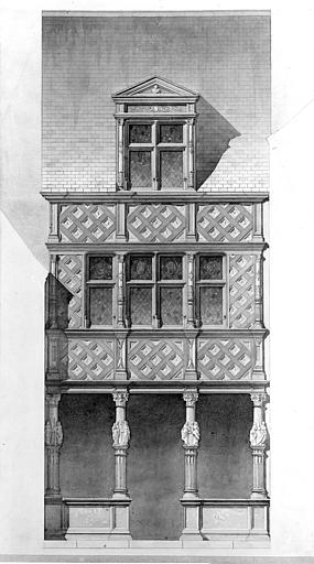 Pavillon Renaissance sur cour : Elévation de la façade