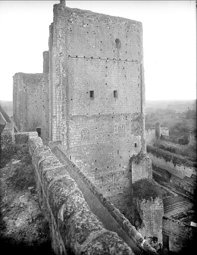 Vieux Château : Petit donjon et grand donjon, côté ouest