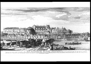 Vue du château royal d'Amboise, d'après une gravure ancienne