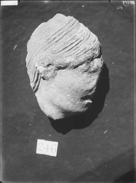 Fouille de Cluny, fragment de sculpture, tête du grand portail  (246)