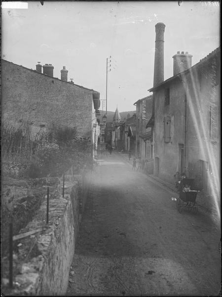 Fouille de Cluny, vue générale de l'abbaye de l'ouest et rue