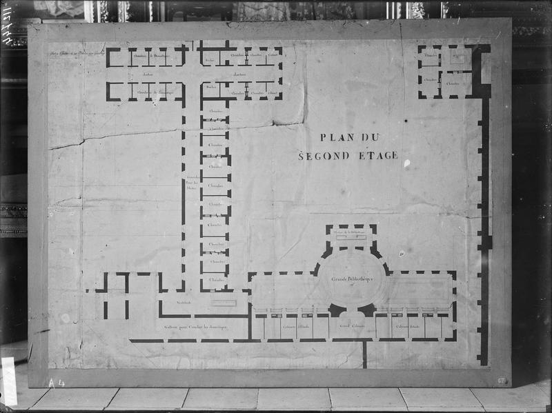 Fouille de Cluny, deuxième plan des travaux envisagés pour le  bâtiment de l'abbaye vers 1780