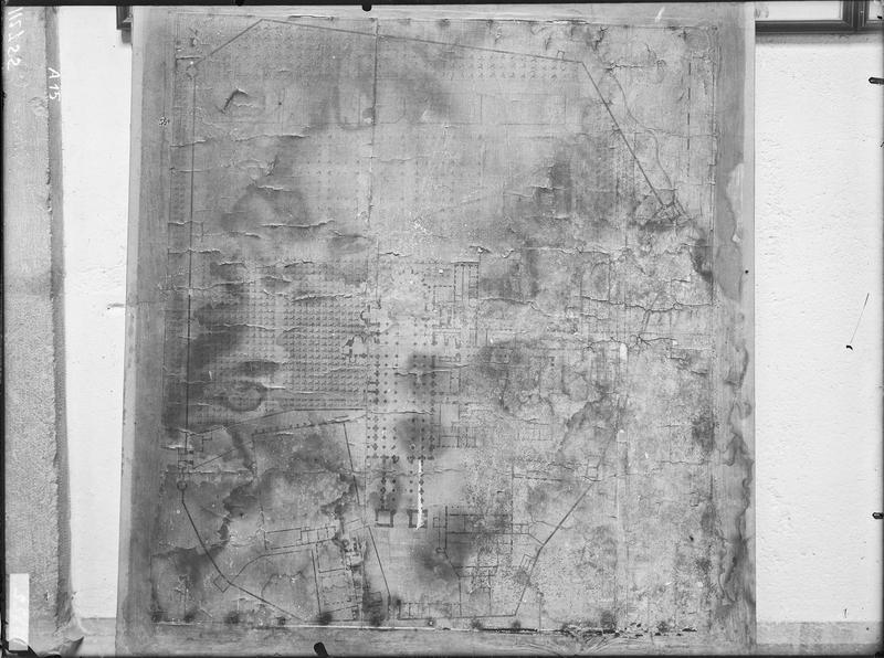 Fouille de Cluny, plan des terrains de l'abbaye avec les travaux  jusque vers 1780