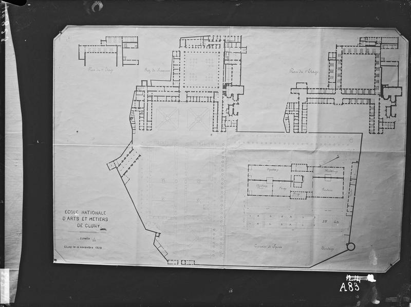 Fouille de Cluny, plan de l'Ecole Nationale des Arts et Métiers de  Cluny