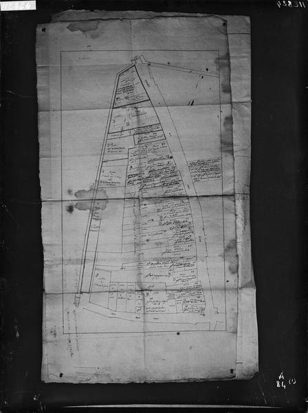 Fouille de Cluny, cadastre, triangle de la rue de la Levée