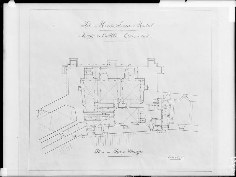 Logis de l'abbé, plan du rez-de-chaussée, état actuel