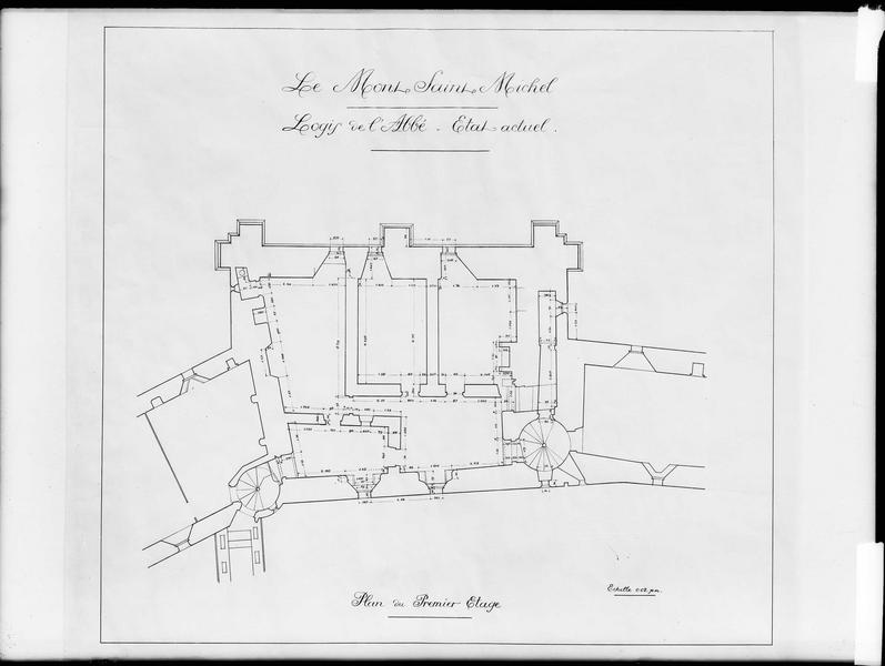 Logis de l'abbé, plan du premier étage, état actuel