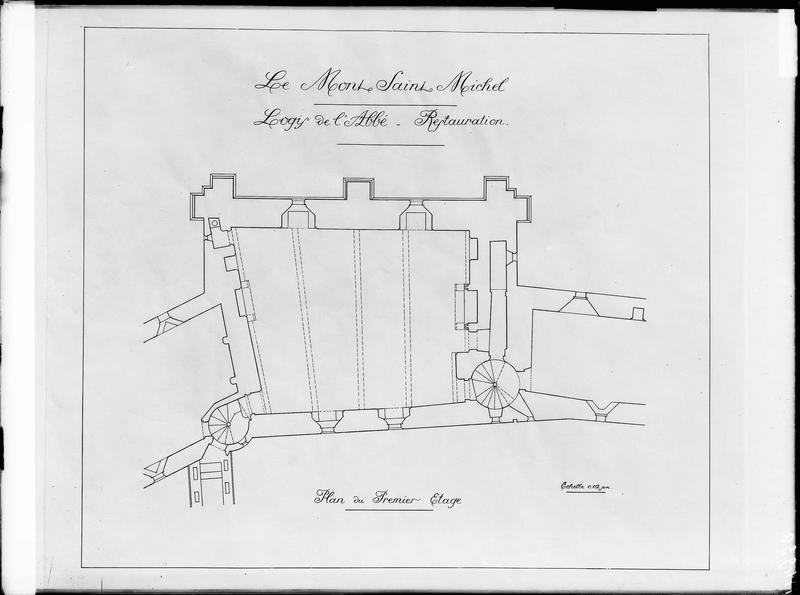 Logis de l'abbé, plan du premier étage, en cours de restauration