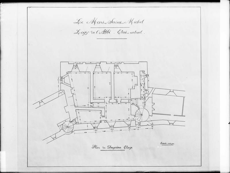 Logis abbatial, plan du deuxième étage en cours de restauration