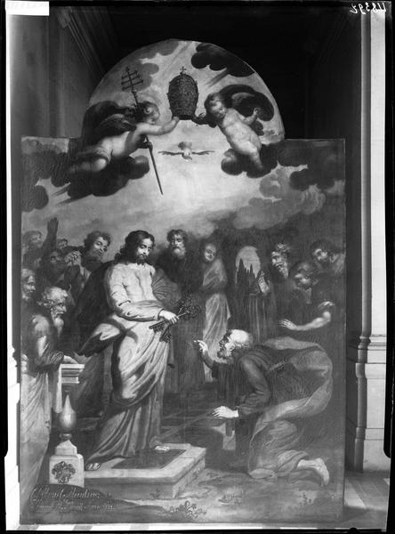 Le Christ remet les clefs à saint Pierre, toile peinte