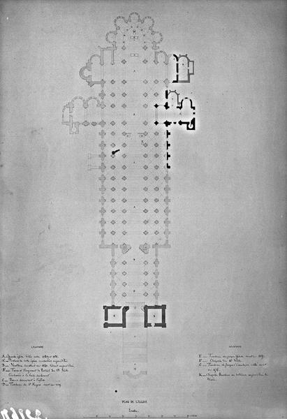 Fouille de Cluny, église abbatiale, plan