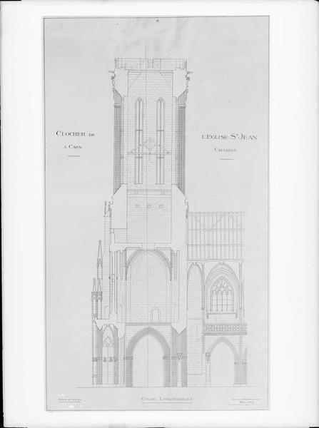 Coupe longitudinale du clocher. Coupe longitudinale du clocher