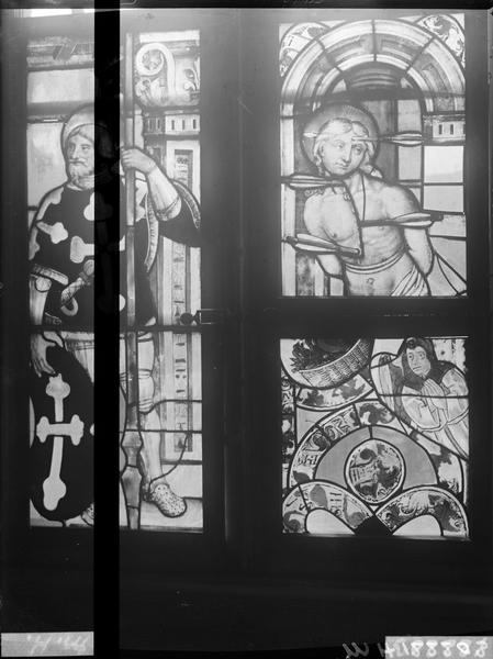Saint Sébastien et guerrier, vitrail