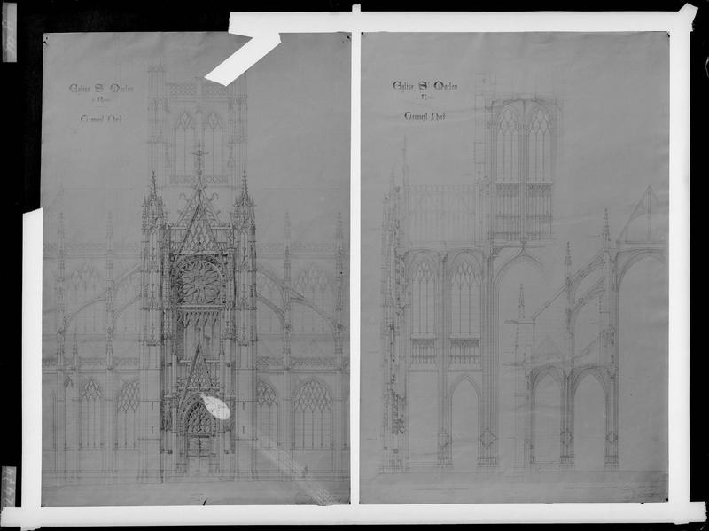 Coupe du transept nord. Coupe du transept nord