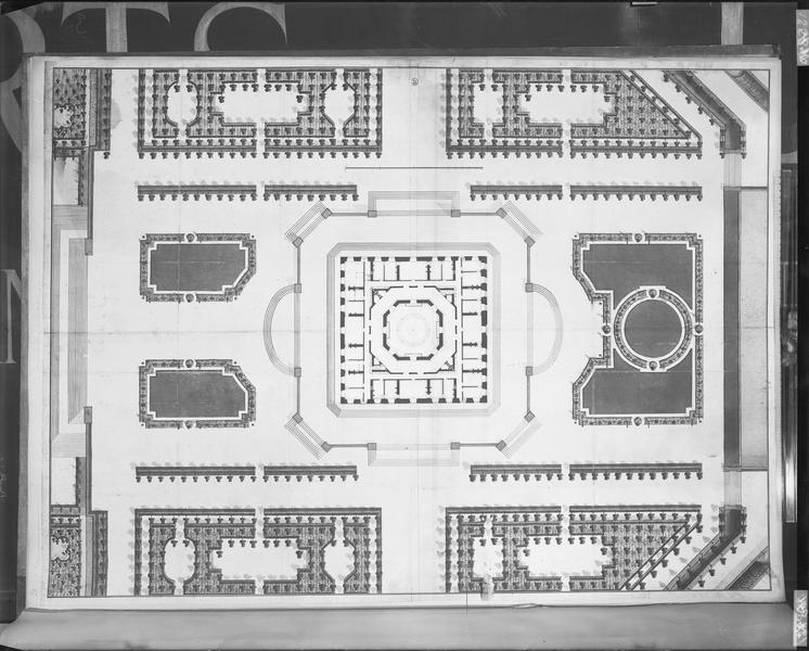 Plan du château et des parterres. Plan du château et des parterres