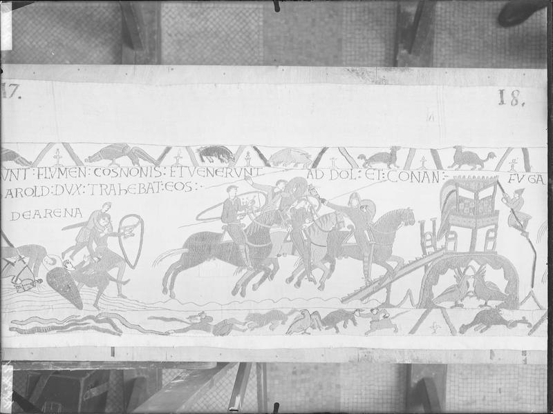 Tapisserie de Bayeux : Et ils vinrent à Dol et Conan prit la fuite