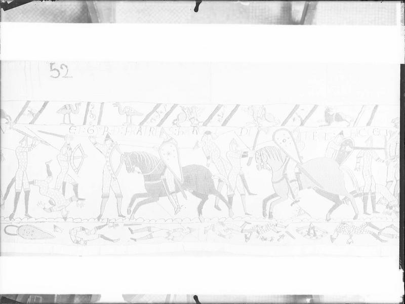 Tapisserie de Bayeux : Ici tombèrent les frères du roi Harold