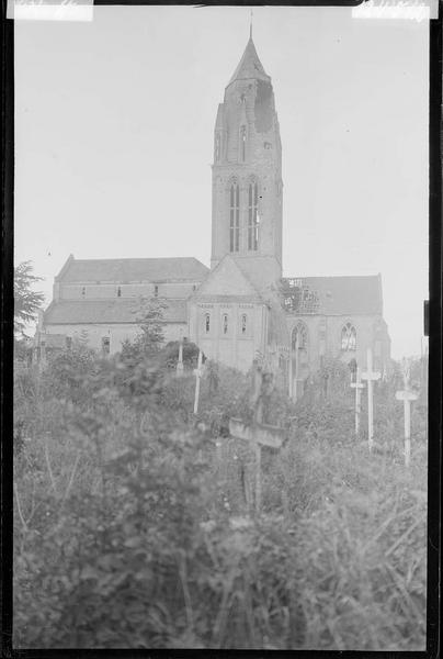 Façade nord après le bombardement de 1944