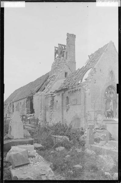 Façade sud après le bombardement de 1944