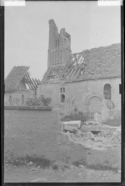 Façade nord après le bombardement de 1944