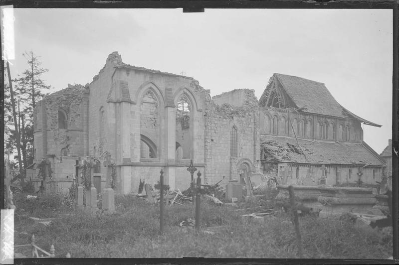 Façade sud après le bombardement de 1944