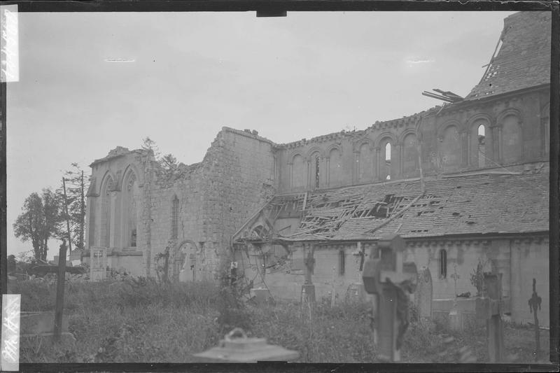 Façade sud après le bombardement de 1944