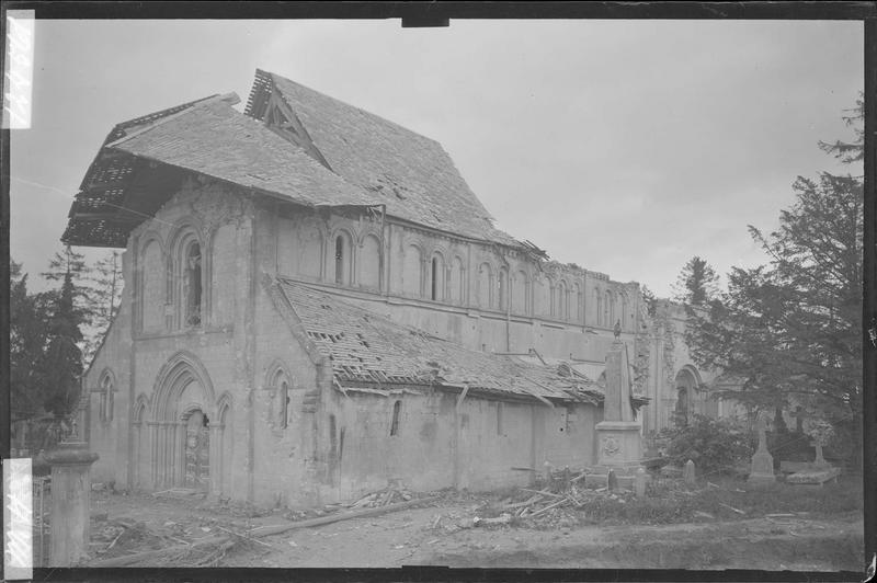 Façades nord et ouest après le bombardement de 1944