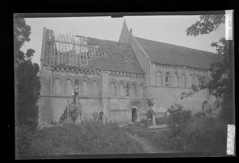 Façade sud après le bombardement de 1944