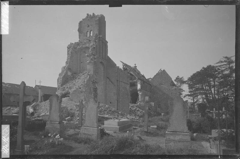 Façades nord et ouest après le bombardement de 1944