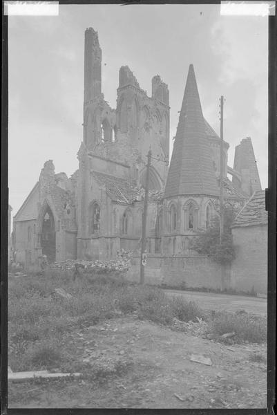 Côté nord-est après le bombardement de 1944