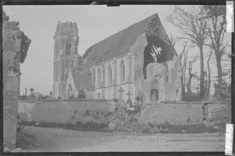 Côté sud-ouest après le bombardement de 1944