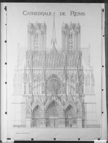 Dessin de la façade ouest. Dessin de la façade ouest