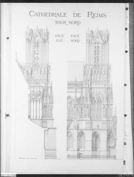 Dessin des tours nord et est. Dessin des tours nord et est