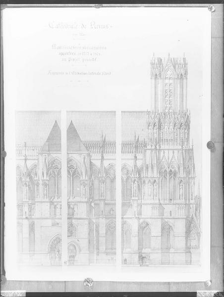 Relevé de la tour nord et du bras nord du transept. Relevé de la tour nord et du bras nord du transept