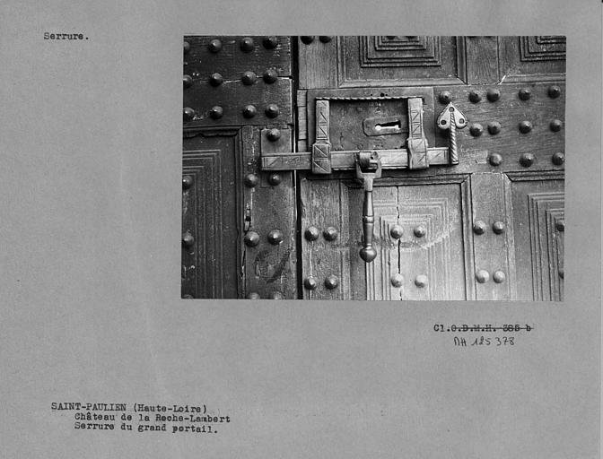 Serrure du grand portail