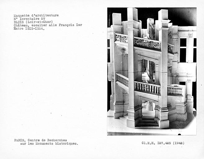 Maquette de l'escalier de l'aile François Ier