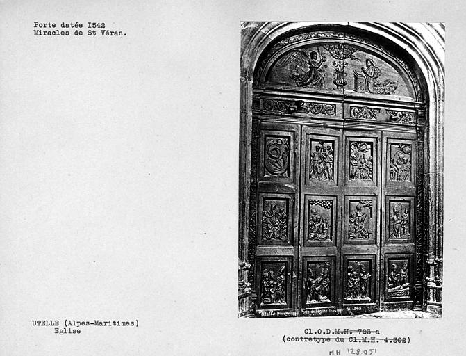 Vantail de porte datée, Miracles de Saint-Véran