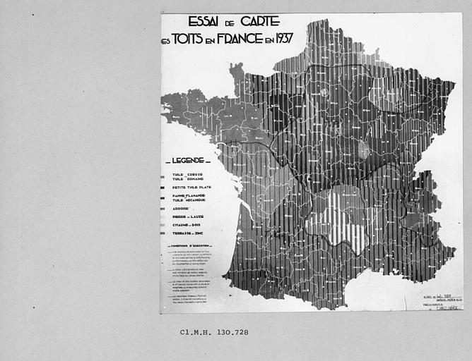 Carte des toits en France d'après les documents de F. Soulez-Larivière