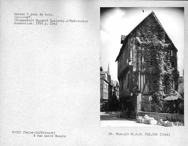 Maison à pans de bois ou La Vieille Maison, mur pignon