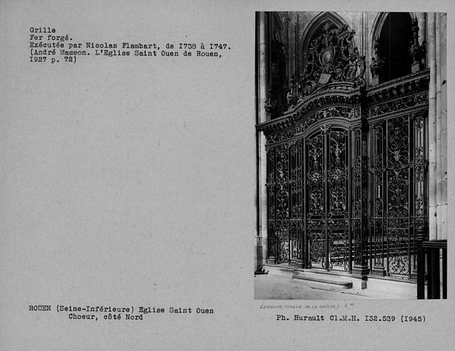 Grille en fer forgé du choeur côté nord