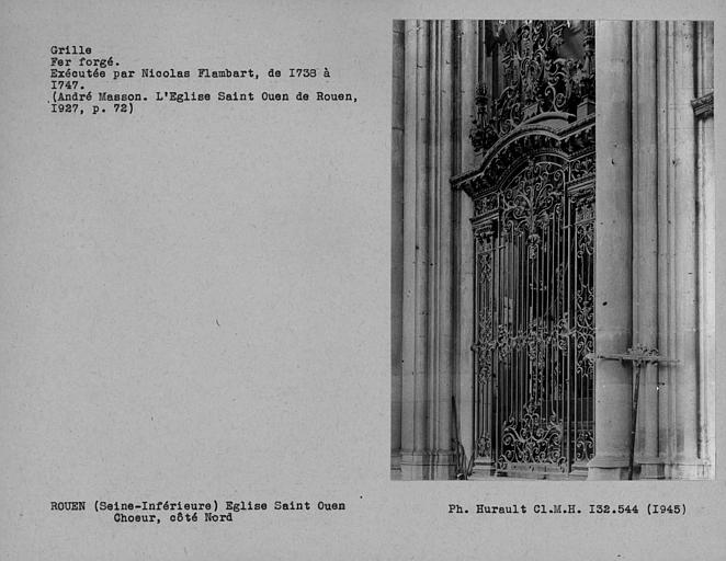Grille en fer forgé du choeur côté nord