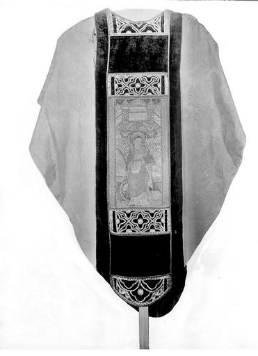 Chasuble de damas blanc, devant, Italie, n°89