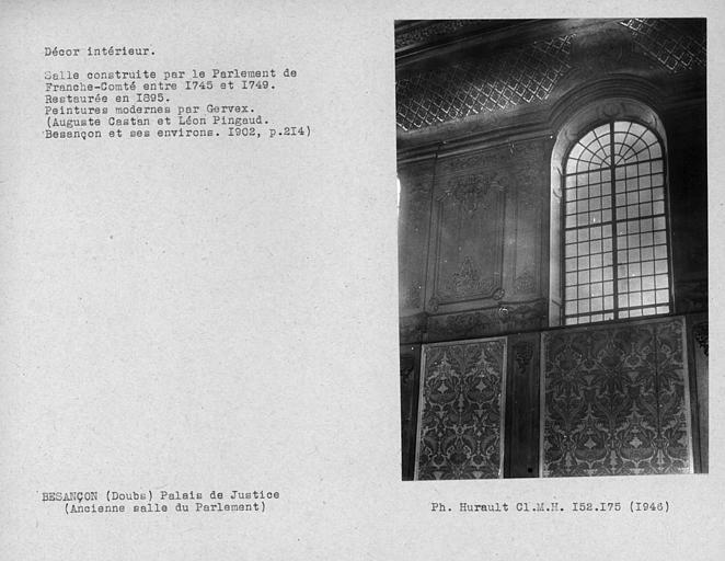 Décor peint de la Chambre des Audiences Solennelles restaurée en 1895, fenêtre