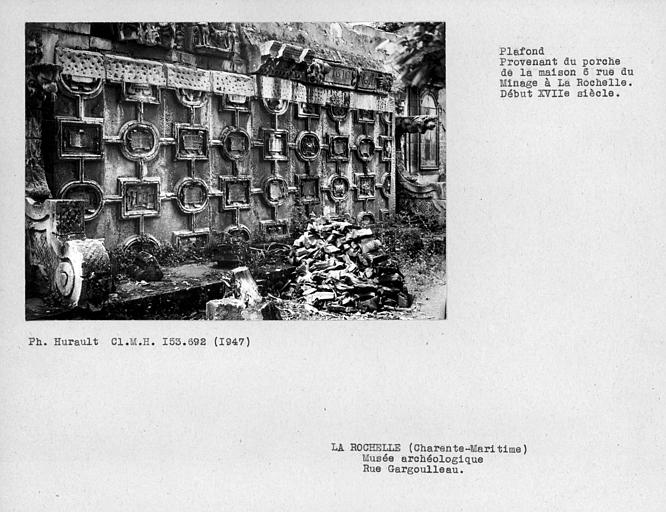 Décor de la bibliothèque, Plafond de pierre N°263 du jardin