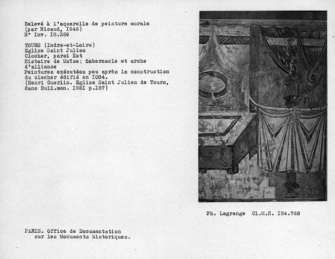 Relevé du tabernacle et arche d'alliance