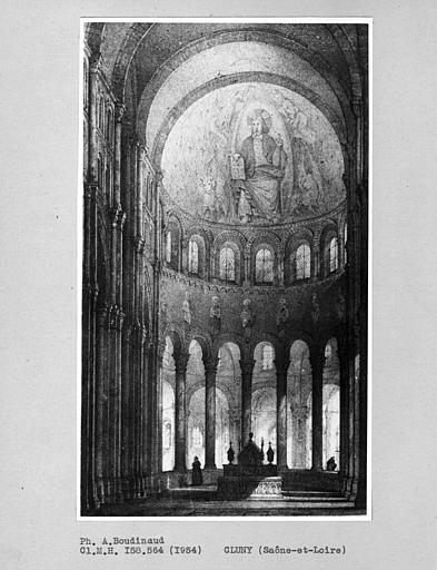 Abbaye. Lithographie du choeur